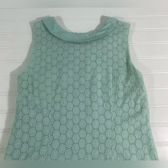 Boden Mint Green Eyelet Tank Top Lined Side Zipper Size 4R Preppy Romantic - Picture 15 of 15